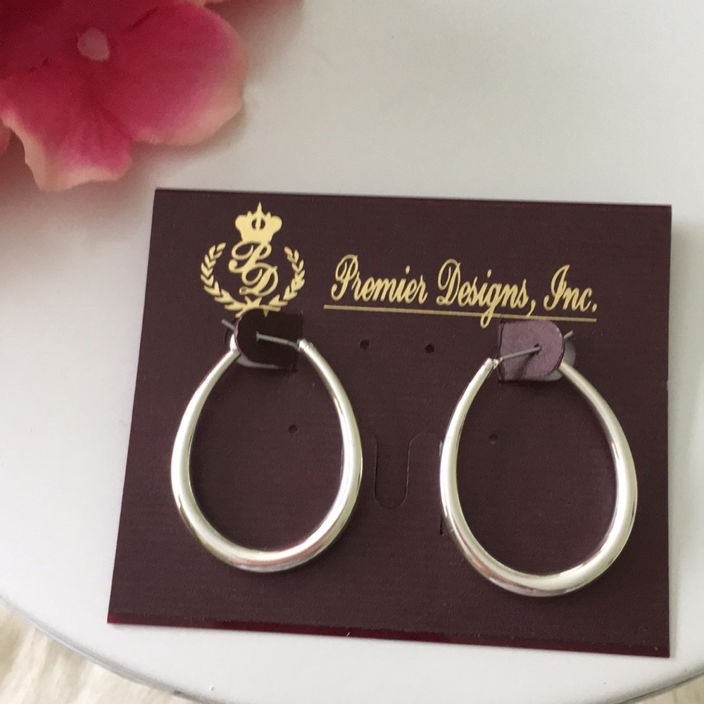 Oblong hoop earrings